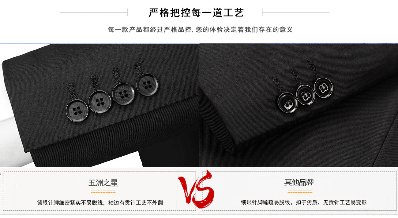 職業(yè)套裝女裝袖扣細(xì)節(jié)圖對(duì)比