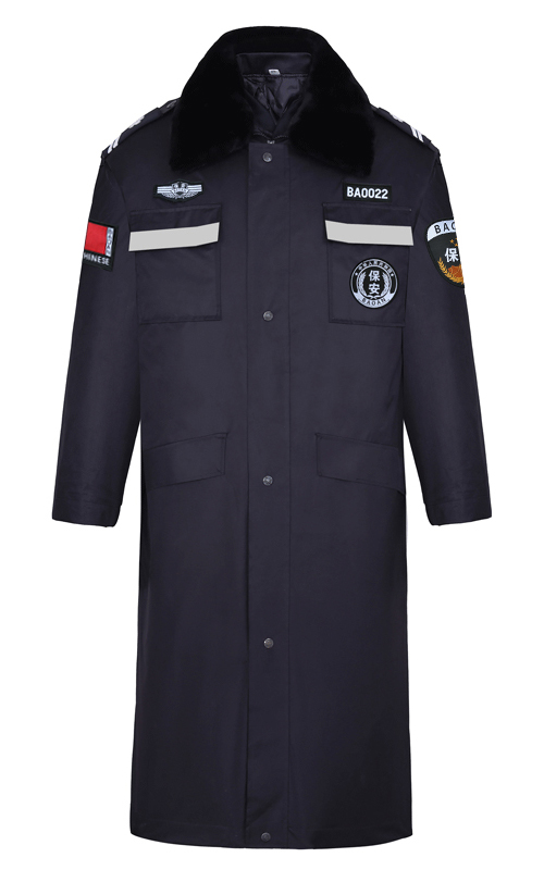 保安冬季反光標志棉服定制款式圖片